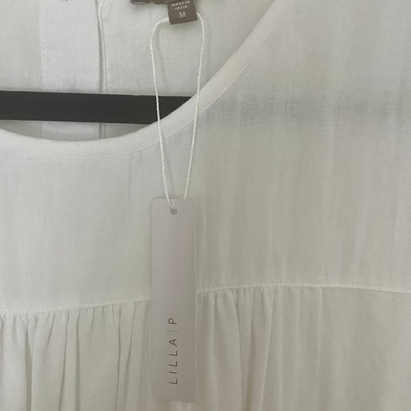 LILLA P CAP SLEEVE DRESS WHITE SIZE M NWT - Picture 13 of 16